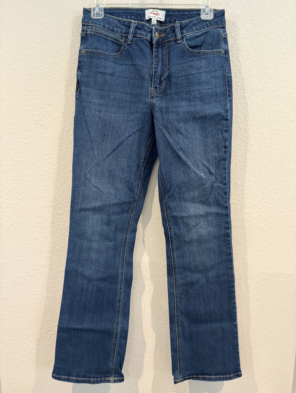 Wrangler Womens Classic High Waisted Straight Bootcut Blue Denim Jeans Size 27/4